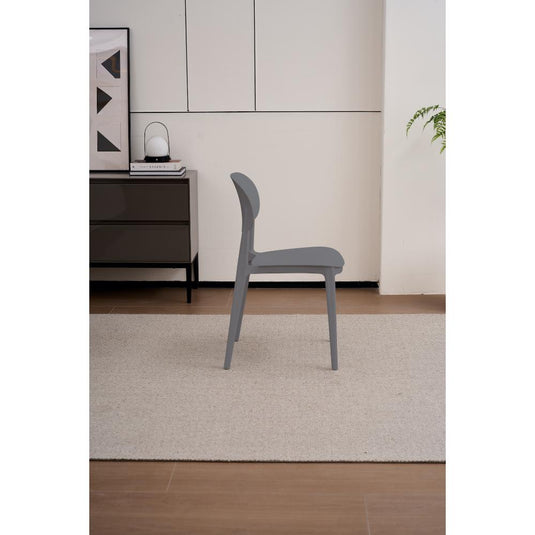 Set de 2 Sillas Milán, Color Gris Oscuro, con Espaldar y Diseño Moderno