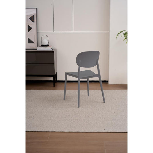Set de 4 Sillas Milán, Color Gris Oscuro, con Espaldar y Diseño Moderno