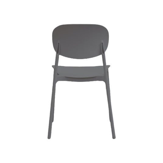 Set de 4 Sillas Milán, Color Gris Oscuro, con Espaldar y Diseño Moderno