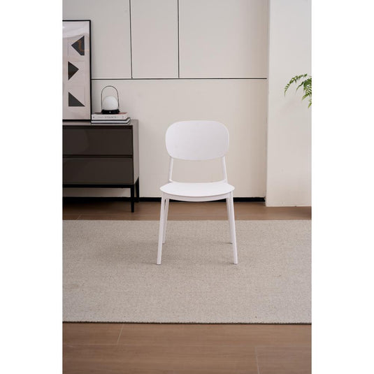 Set de 4 Sillas Milán, Color Blanco, con Espaldar y Diseño Moderno