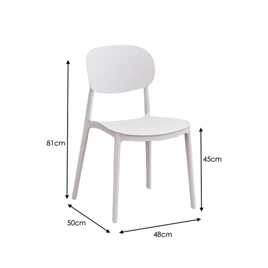 Silla Milán, Color Blanco, con Espaldar y Diseño Moderno