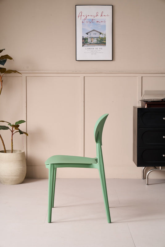Set de 2 Sillas Milán, Color Verde, con Espaldar y Diseño Moderno