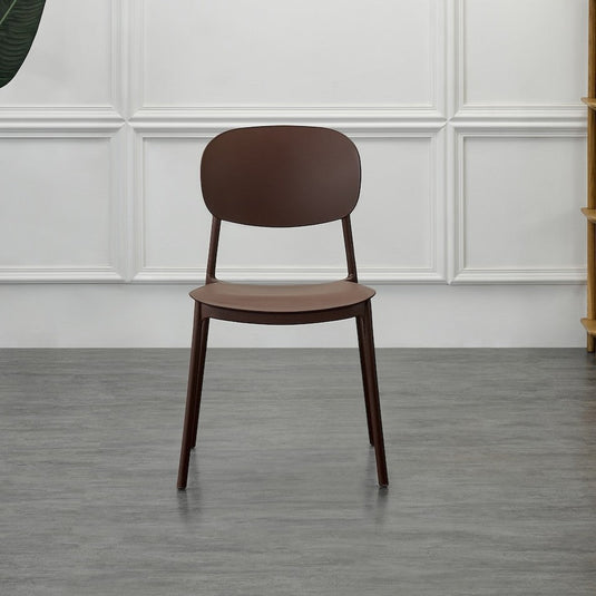 Set de 4 Sillas Milán, Color Café, con Espaldar y Diseño Moderno