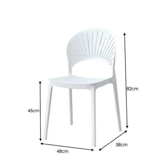 Set de 4 Sillas Paraíso, Color Blanco, con Espaldar y Diseño Moderno