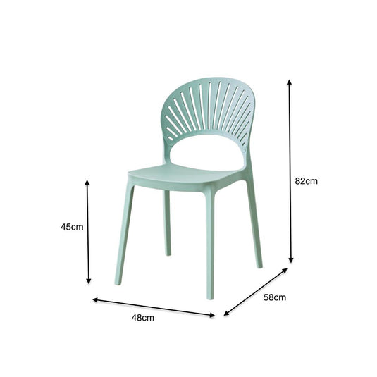 Silla Paraíso, Color Azul Claro, con Espaldar y Diseño Moderno