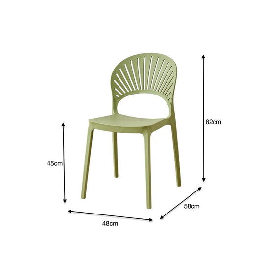 Set de 2 Sillas Paraíso, Color Verde, con Espaldar y Diseño Moderno