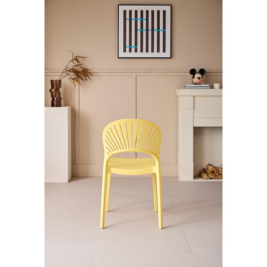 Silla Paraíso, Color Amarillo, con Espaldar y Diseño Moderno