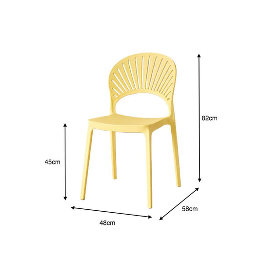 Silla Paraíso, Color Amarillo, con Espaldar y Diseño Moderno