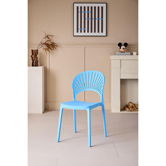 Silla Paraíso, Color Azul, con Espaldar y Diseño Moderno
