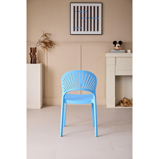 Silla Paraíso, Color Azul, con Espaldar y Diseño Moderno