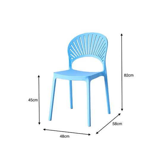 Silla Paraíso, Color Azul, con Espaldar y Diseño Moderno