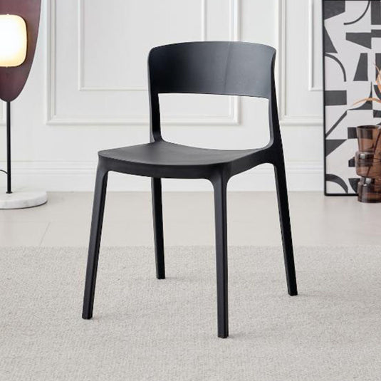 Silla Mónaco, Color Negro, con Espaldar y Diseño Moderno