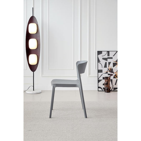 Set de 4 Sillas Mónaco, Color Gris Oscuro, con Espaldar y Diseño Moderno