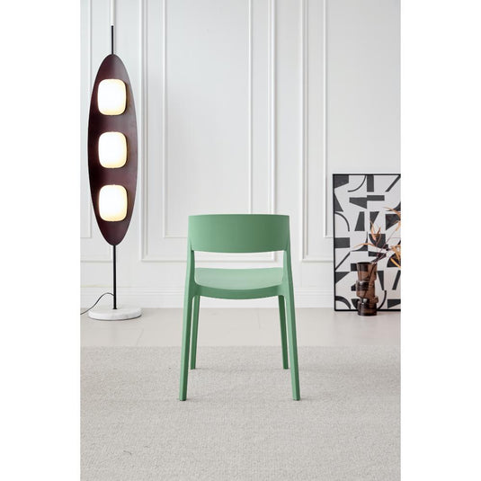 Set de 4 Sillas Mónaco, Color Verde Oliva, con Espaldar y Diseño Moderno