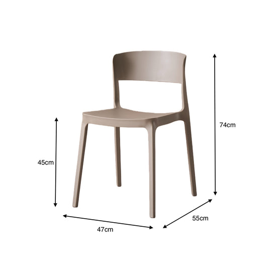 Silla Mónaco, Color Taupe, con Espaldar y Diseño Moderno