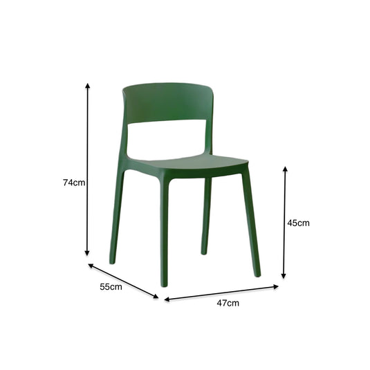 Set de 4 Sillas Mónaco, Color Verde Olivo, con Espaldar y Diseño Moderno