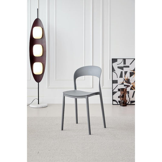 Set de 2 Sillas Patrick, Color Gris Oscuro, con Espaldar y Diseño Moderno