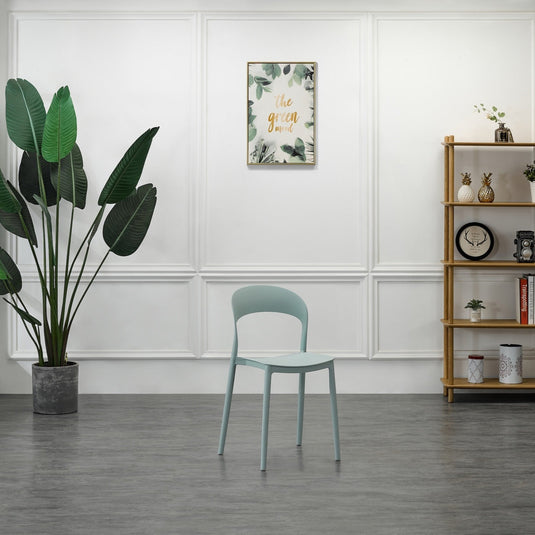 Silla Patrick, Color Azul Claro, con Espaldar y Diseño Moderno