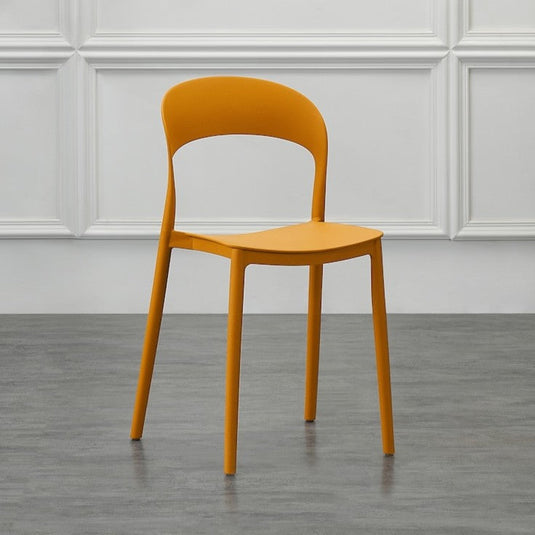 Set de 4 Sillas Patrick, Color Naranja, con Espaldar y Diseño Moderno