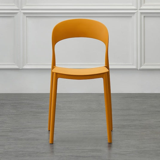Set de 4 Sillas Patrick, Color Naranja, con Espaldar y Diseño Moderno