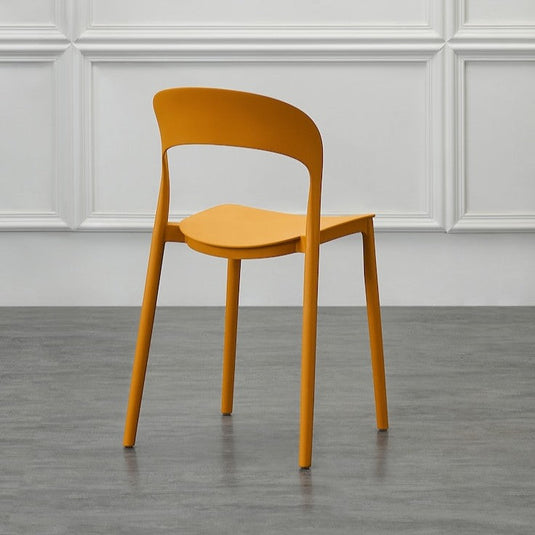 Set de 4 Sillas Patrick, Color Naranja, con Espaldar y Diseño Moderno
