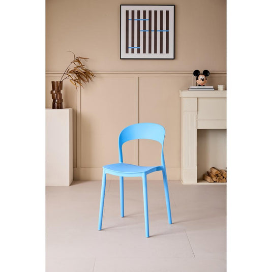Set de 2 Sillas Patrick, Color Azul, con Espaldar y Diseño Moderno