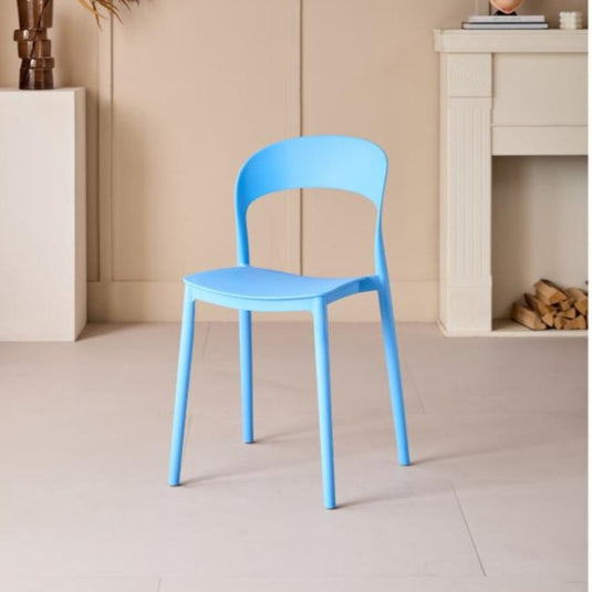 Silla Patrick, Color Azul, con Espaldar y Diseño Moderno