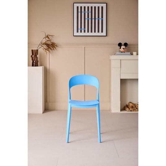Silla Patrick, Color Azul, con Espaldar y Diseño Moderno