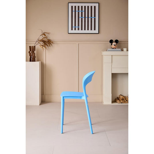 Silla Patrick, Color Azul, con Espaldar y Diseño Moderno