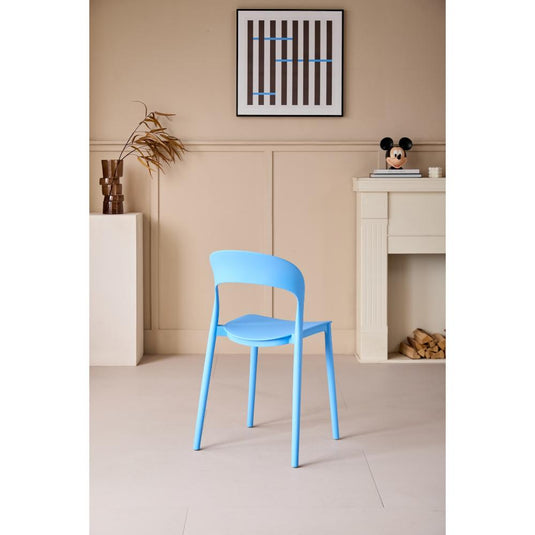 Set de 2 Sillas Patrick, Color Azul, con Espaldar y Diseño Moderno