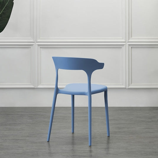 Set de 4 Sillas Elena, Color Azul Oceano, con Espaldar y Diseño Moderno
