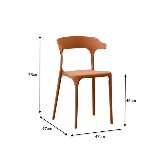 Silla Elena, Color Terracota, con Espaldar y Diseño Moderno