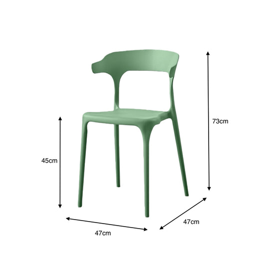 Set de 2 Sillas Elena, Color Verde, Diseño Moderno
