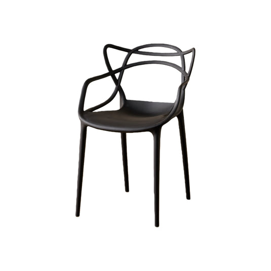 Silla Palermo, Color Negro, con Espaldar y Diseño Moderno