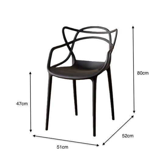 Silla Palermo, Color Negro, con Espaldar y Diseño Moderno