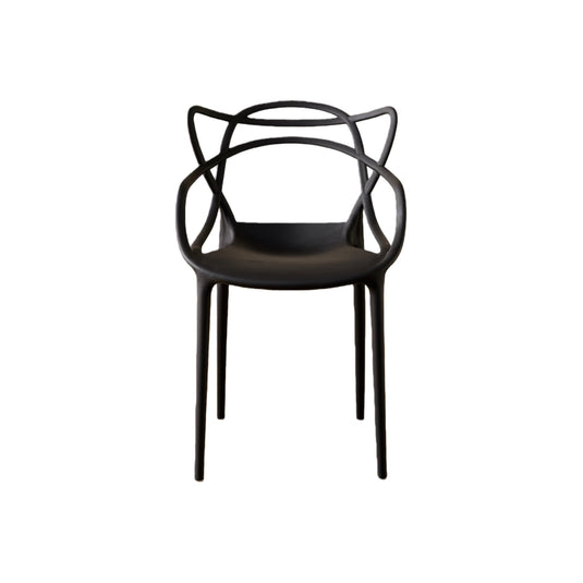 Silla Palermo, Color Negro, con Espaldar y Diseño Moderno