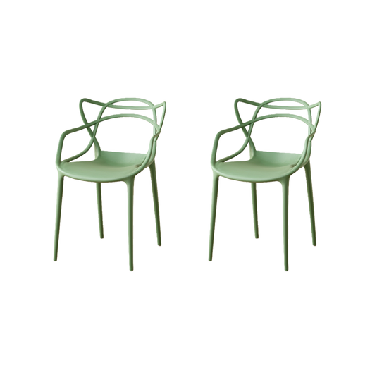 Set de 2 Sillas Palermo, Color Verde, con Espaldar y Diseño Moderno