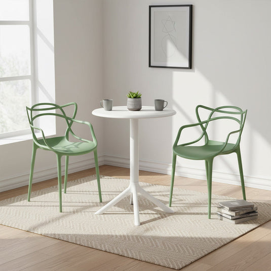 Set de 2 Sillas Palermo, Color Verde, con Espaldar y Diseño Moderno