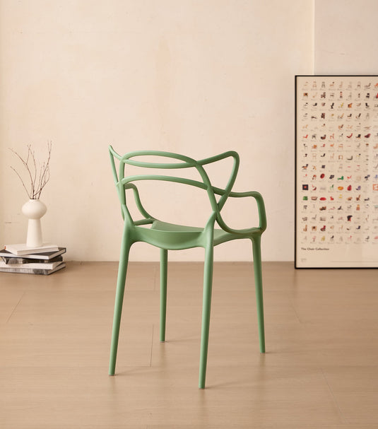 Set de 2 Sillas Palermo, Color Verde, con Espaldar y Diseño Moderno