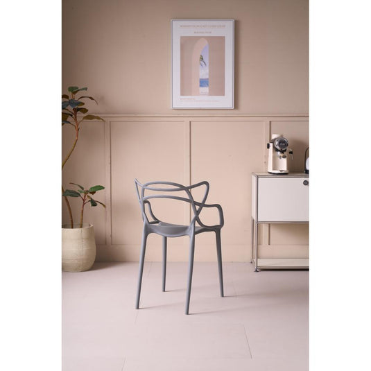 Silla Palermo, Color Gris, con Espaldar y Diseño Moderno