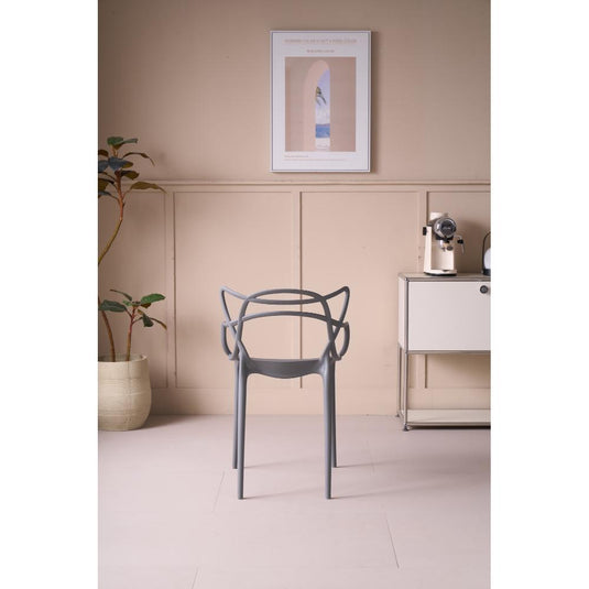 Silla Palermo, Color Gris, con Espaldar y Diseño Moderno