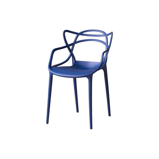 Set de 4 Sillas Palermo, Color Azul, con Espaldar y Diseño Moderno