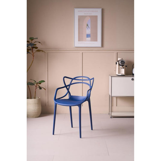 Set de 2 Sillas Palermo, Color Azul, con Espaldar y Diseño Moderno