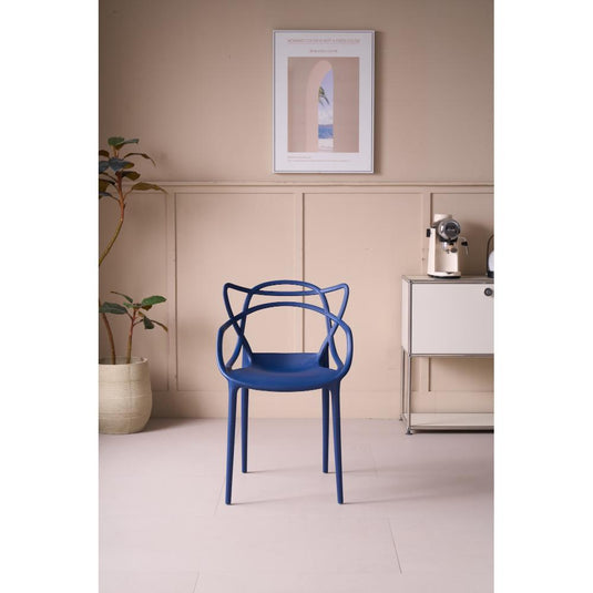 Set de 2 Sillas Palermo, Color Azul, con Espaldar y Diseño Moderno