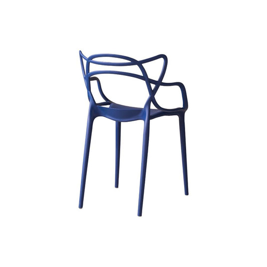 Silla Palermo, Color Azul, con Espaldar y Diseño Moderno