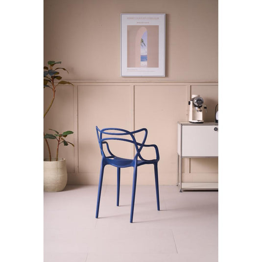 Set de 2 Sillas Palermo, Color Azul, con Espaldar y Diseño Moderno