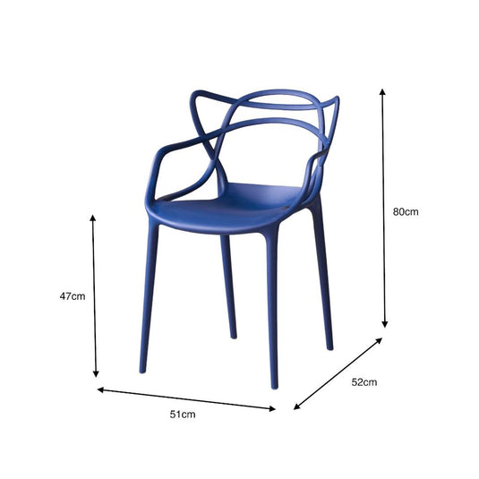 Silla Palermo, Color Azul, con Espaldar y Diseño Moderno