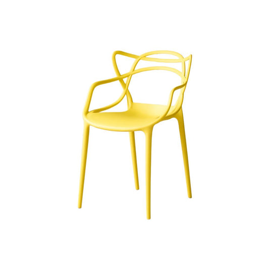 Set de 4 Sillas Palermo, Color Amarillo, con Espaldar y Diseño Moderno