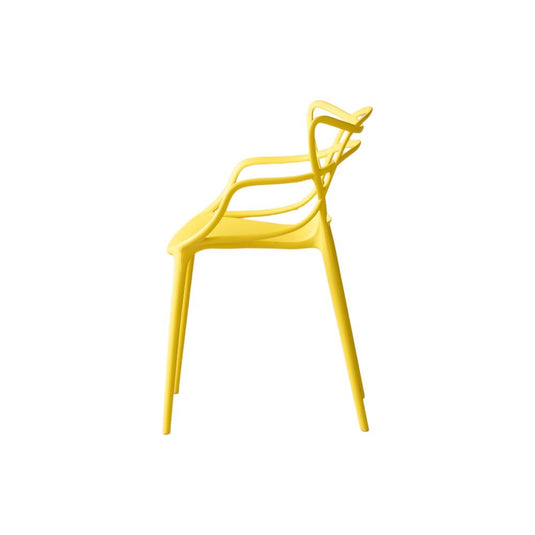 Set de 4 Sillas Palermo, Color Amarillo, con Espaldar y Diseño Moderno