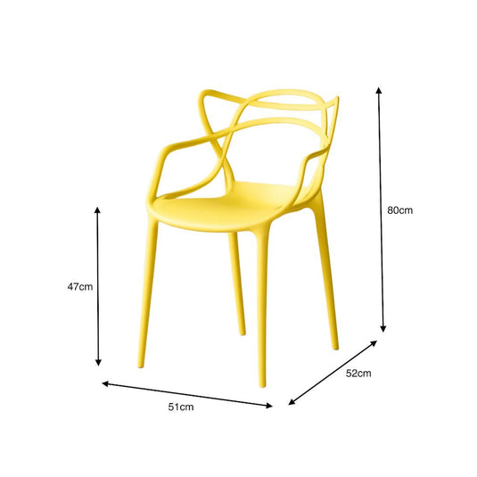 Set de 2 Sillas Palermo, Color Amarillo, con Espaldar y Diseño Moderno